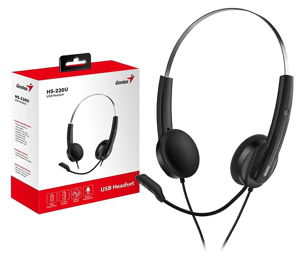 Фото - Навушники накладні дротові Genius HS-220U Black (31710020400)