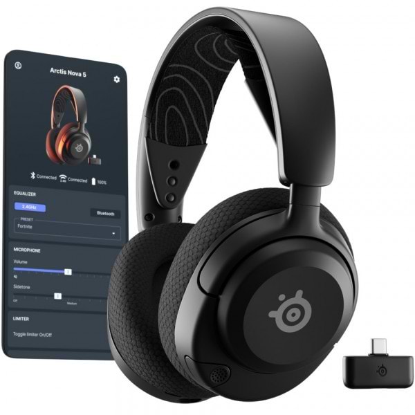 Фото - Гарнітура бездротова ігрова SteelSeries Arctis Nova 5 Black (61670)