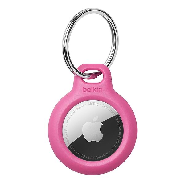 Фото - Чохол для бездротового маяка Belkin Secure Holder with Key Ring AirTag Pink (F8W973BTPNK)