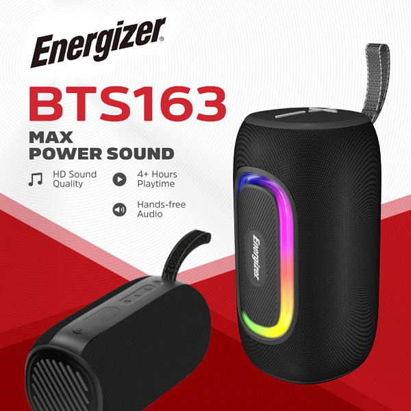 Фото - Портативна акустика Energizer 16Вт Bluetooth Black (BTS163)