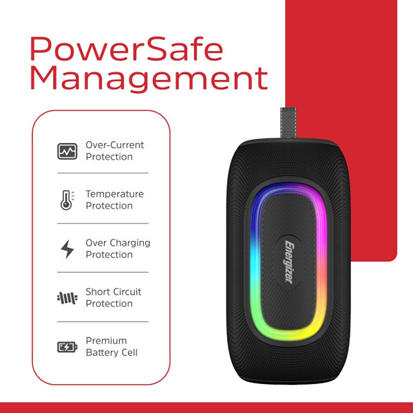 Фото - Портативна акустика Energizer 16Вт Bluetooth Black (BTS163)