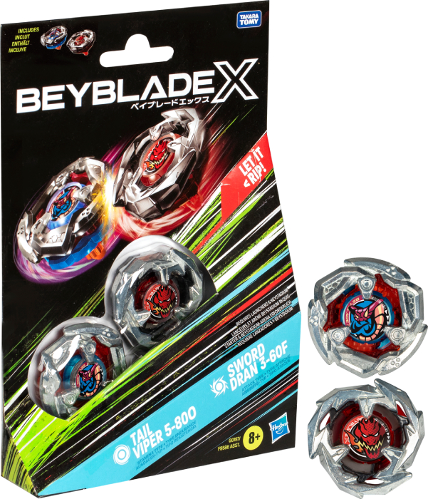 Фото - Набір дзиг Hasbro TAIL VIPER та SWORD DRAN серії "Beyblade X" (F9586_G0197)