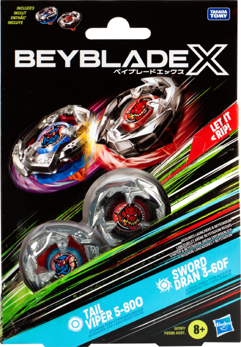 Фото - Набір дзиг Hasbro TAIL VIPER та SWORD DRAN серії "Beyblade X" (F9586_G0197)