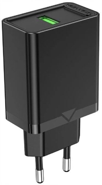 Мережевий зарядний пристрій Vention 1xUSB 18W (USB-A) QC3.0 
Black (FABB0-EU)