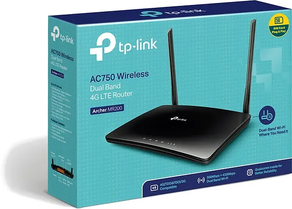 Фото - Маршрутизатор интернет WiFi5+4G TP-Link Archer MR200