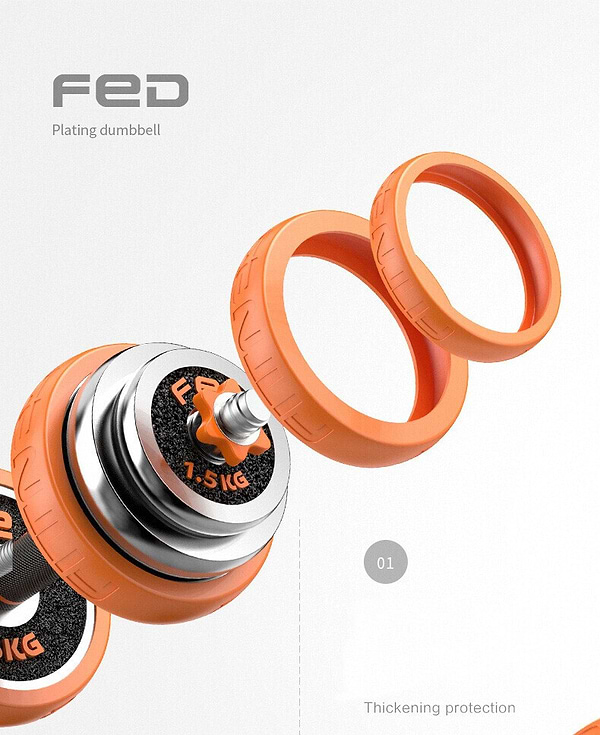 Фото - Набір гантелей і штанг FED 20KG Black FED-8007 (749233)