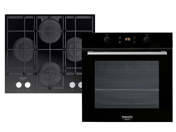 Фото - Духова шафа + варильна поверхня газова Hotpoint-Ariston FA2841JHBLHA + HAGS61FBK