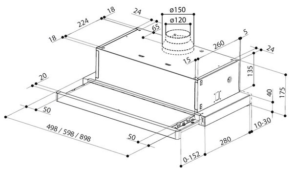 Фото - Вытяжка встраиваемая Faber Flexa Ng Hip Am A50