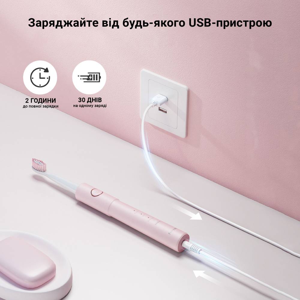Фото - Зубна щітка електрична Fairywill  E11 Pink (FWE11P)