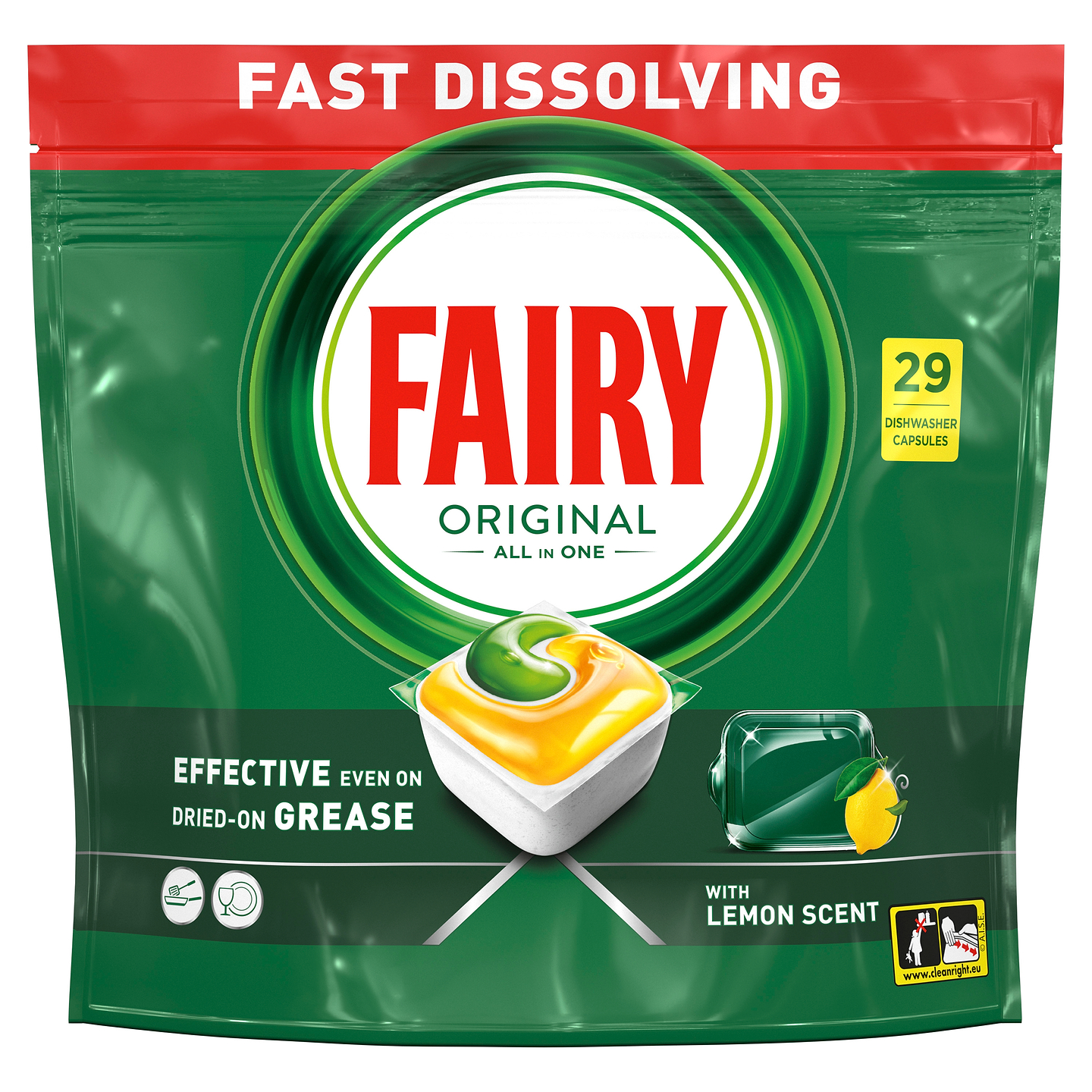 Таблетка для посудомоечной машины Fairy Original All In One Лимон 29 шт