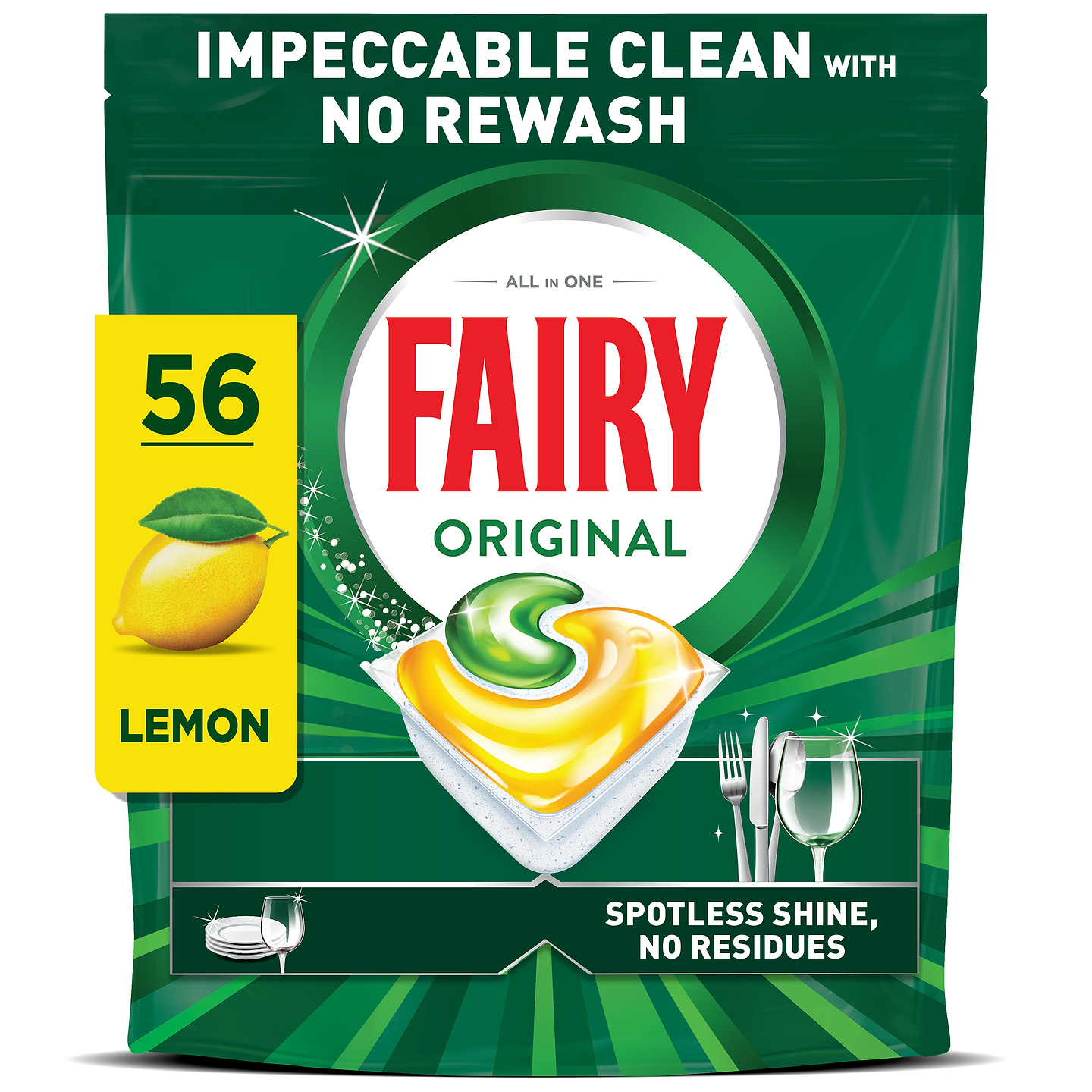 Таблетка для посудомоечной машины Fairy Original All In One Лимон 56 шт