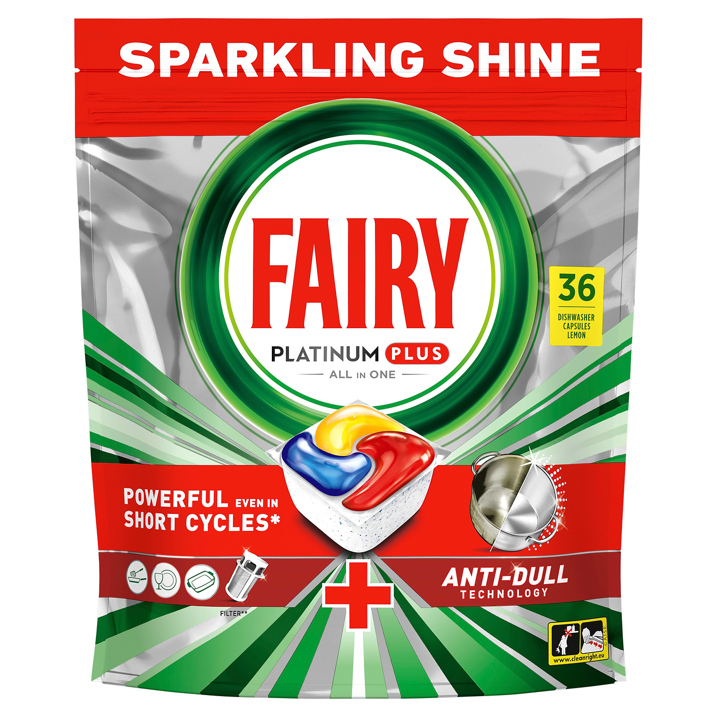 Таблетка для посудомоечной машины Fairy Platinum Plus All in one Лимон 36шт