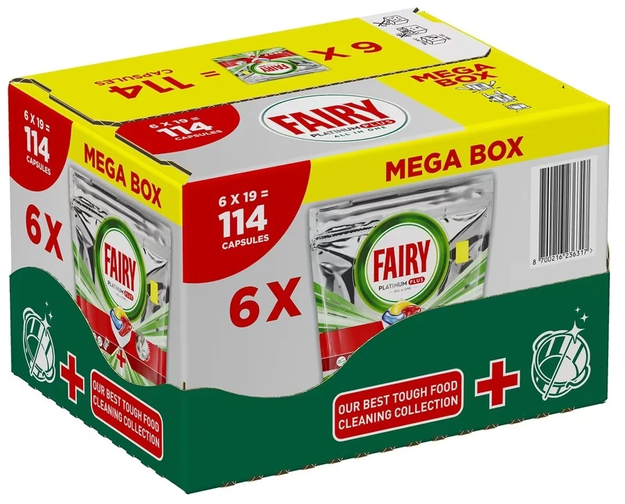 Капсулы для посудомоечных машин Fairy Platinum Plus Все-в-1, 114 шт