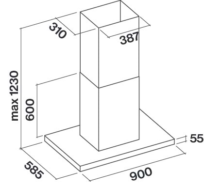 Фото - Витяжка декоративна Falmec LUMINA EVO NRS IS 90 INOX IX 800