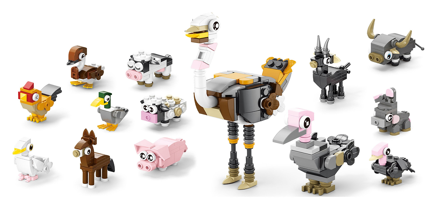 Пластиковый конструктор Farm Animals Птицы 411 деталь (9109K12)