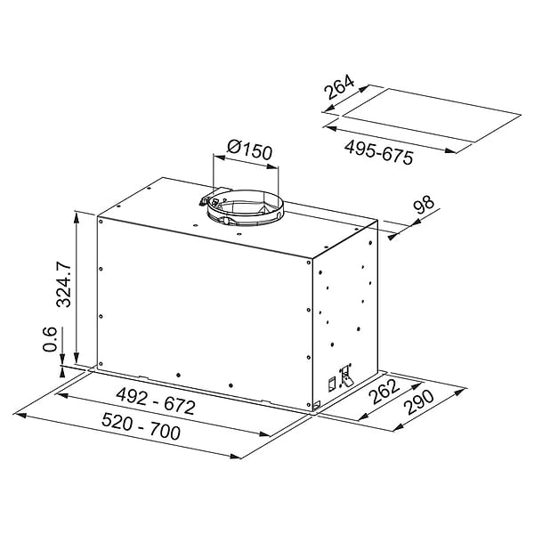 Фото - Витяжка вбудована Franke Box Flush EVO Black (FBFEBKMATTA70)