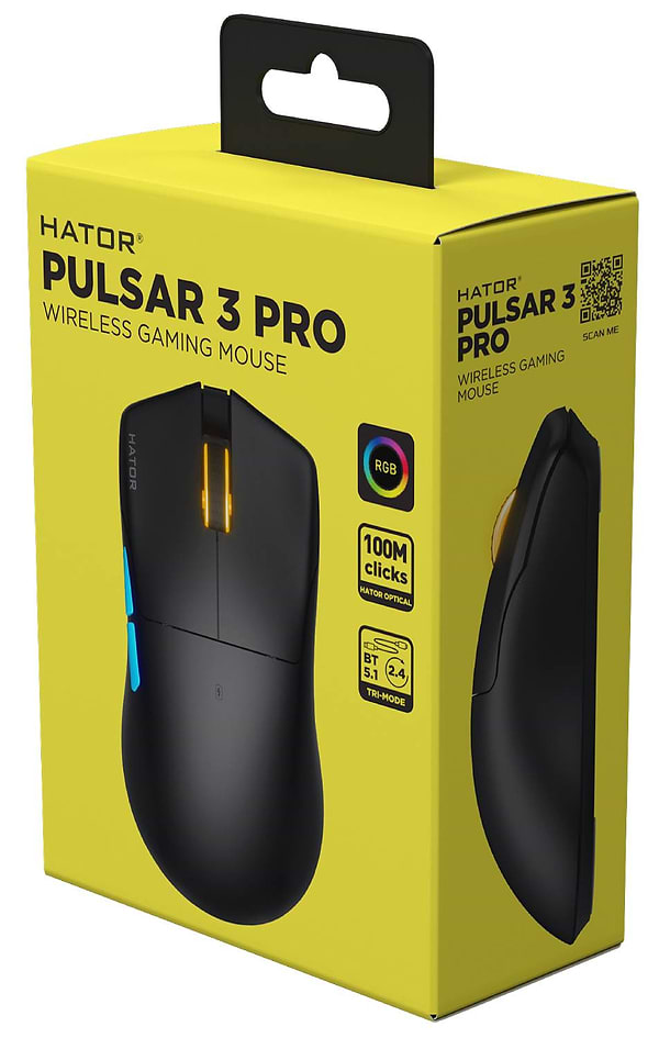Фото - Уценка - Мышь беспроводная игровая Hator Pulsar 3 PRO Wireless Black (HTM640)