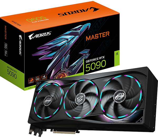 Фото - Відеокарта Gigabyte AORUS GeForce RTX 5090 MASTER 32G (GV-N5090AORUS M-32GD)