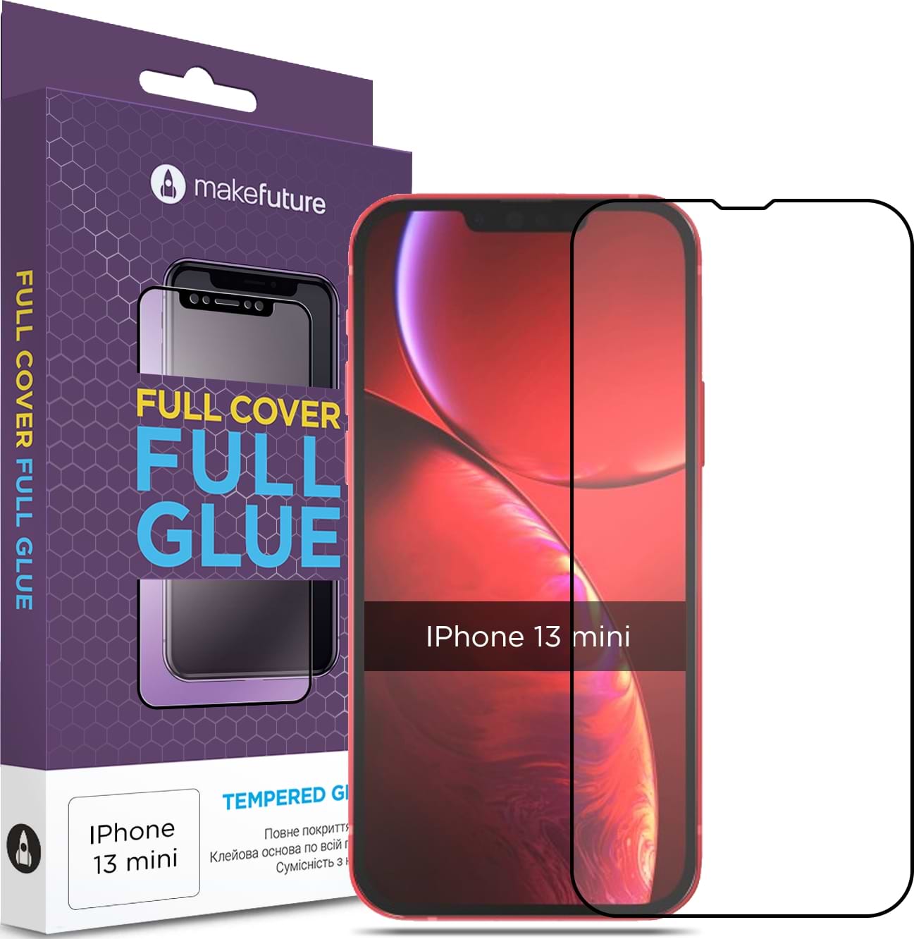 Защитное стекло для смартфона MakeFuture Full Cover Full Glue Apple iPhone 13 mini (MGF-AI13M)