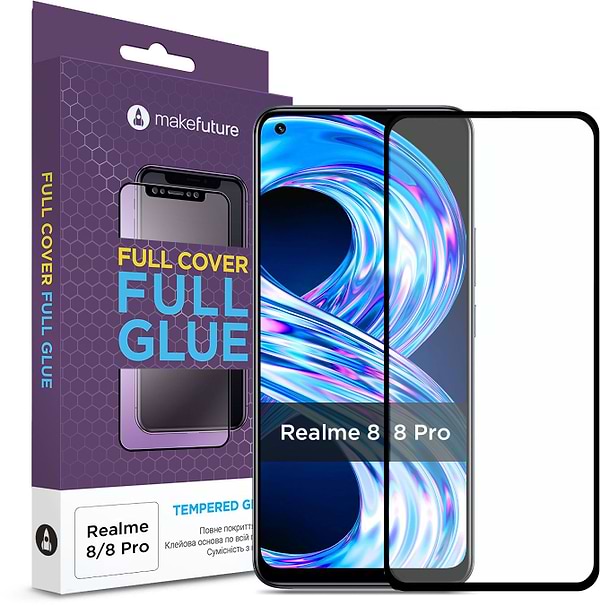 Фото - Защитное стекло для смартфона MakeFuture Full Cover Full Glue Realme 8/8 Pro (MGF-R8/8P)