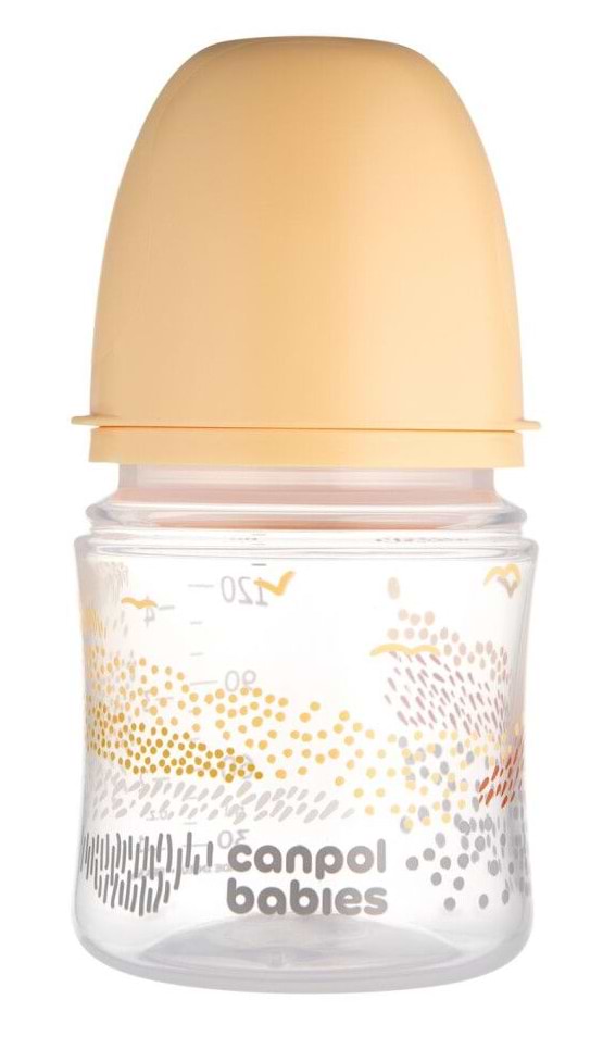 Пляшка для годування Canpol babies з широким отвором антиколікова Easystart MOUNTAINS 120 мл бежева (35/242_bei)