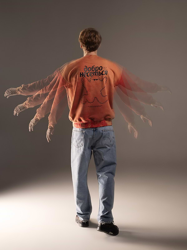 Фото - Свитшот Comfy "тай дай" оранжевый L/XL