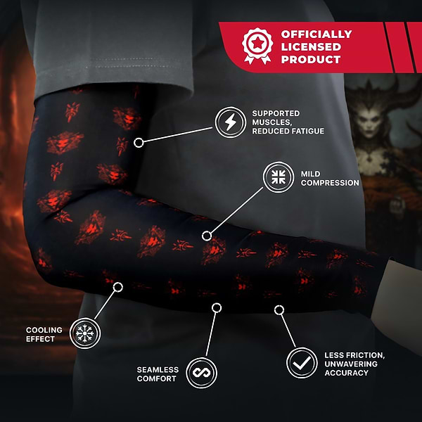 Фото - Геймерський рукав Diablo IV Lilith's Blood Petals безшовний XL Чорний (FD4SLEEVLILITH0XL)