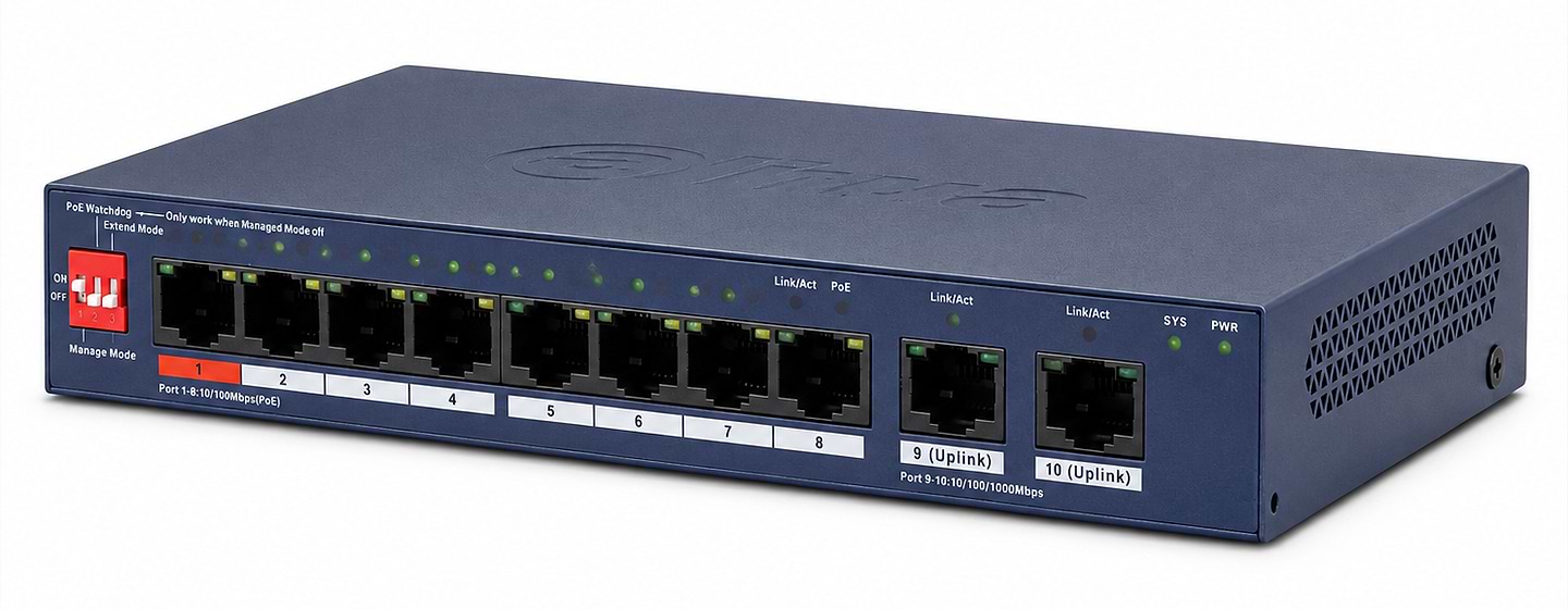 Коммутатор локальної мережі (Switch) Dahua DH-CS4010-8ET2GT-60
