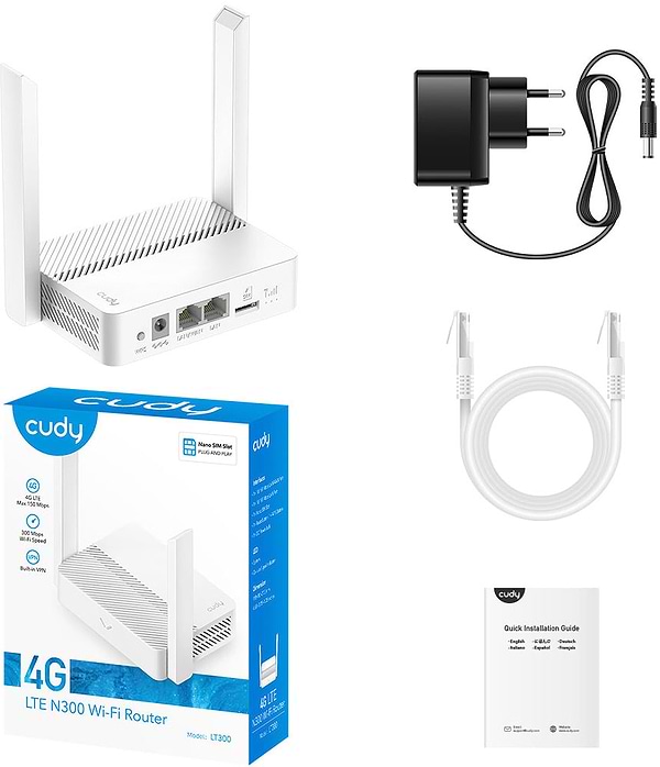 Фото - Маршрутизатор интернет WiFi4+4G Cudy LT300