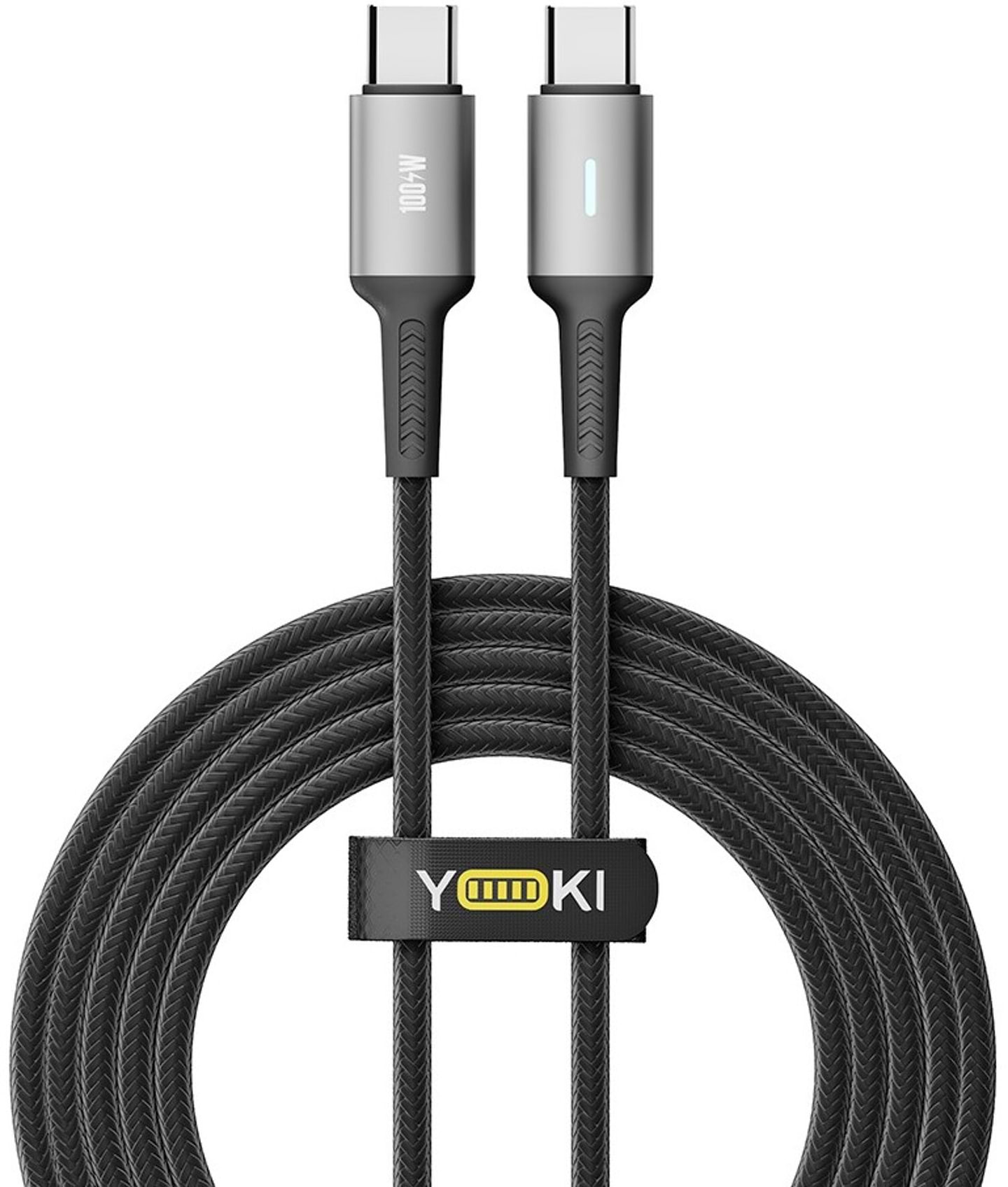 Кабель синхронізації даних YOKI POWER Type-C to Type-C 100W 2m Black (YK-PO70)