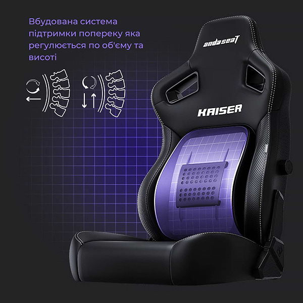 Фото - Кресло для геймеров Anda Seat Kaiser 4 Size XL Black Linen Fabric (AD12YDDC-XLL-20-B-CF)