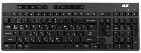 Фото - Клавиатура беспроводная 2E KS280 WL/BT, EN/UK Silent Black-Grey (2E-KS280WBGR_UA)