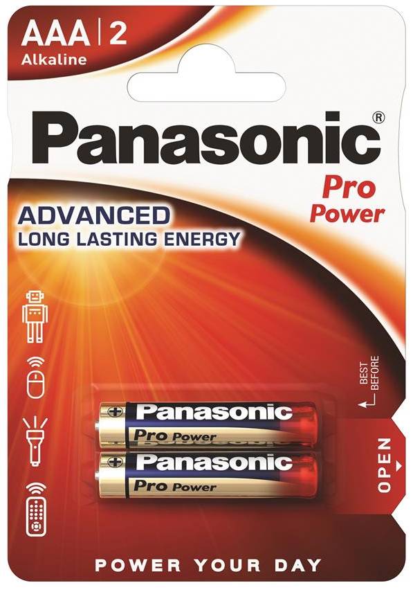 Батарейка тип AAA Panasonic Pro Power AAA/LR03 BLI 2 (LR03XEG/2BPR/LR03XEG/2BP) - Фото 1