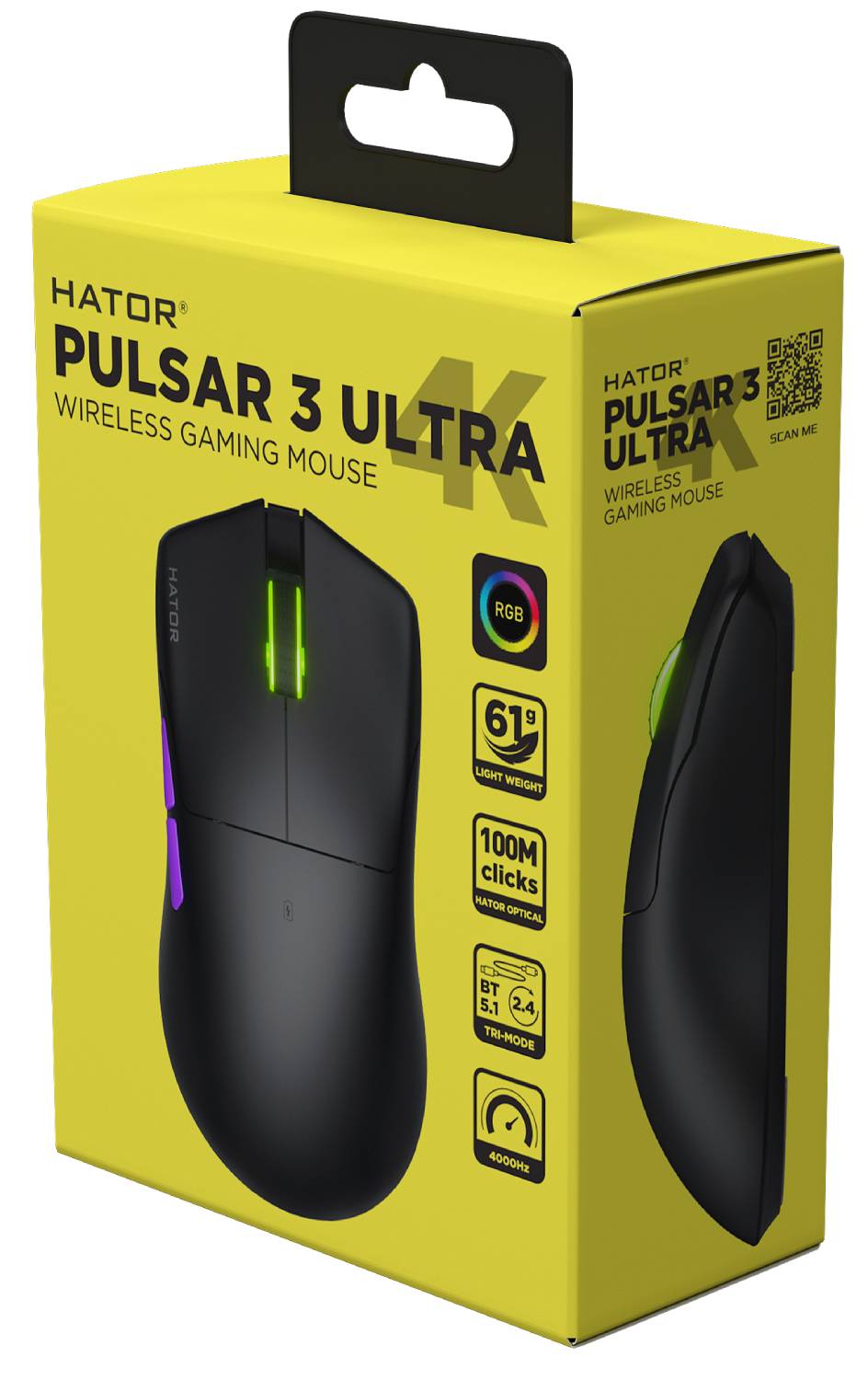 Фото - Мышь беспроводная игровая Hator Pulsar 3 Ultra 4K Wireless Black (HTM680)