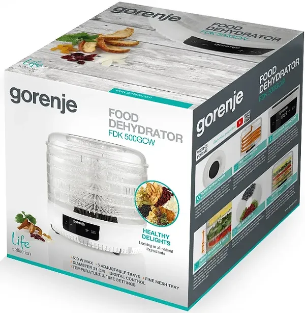 Фото - Уцінка - Сушарка для фруктів та овочів Gorenje FDK 500 GCW #