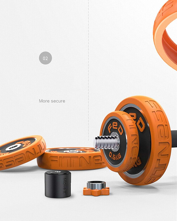 Фото - Набір гантелей і штанг FED 20KG Black FED-8007 (749233)