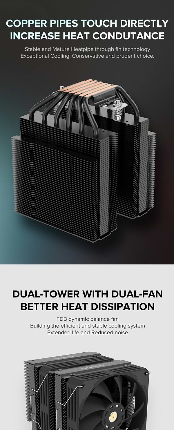 Фото - Процессорный кулер Gamemax Twin 600 Black