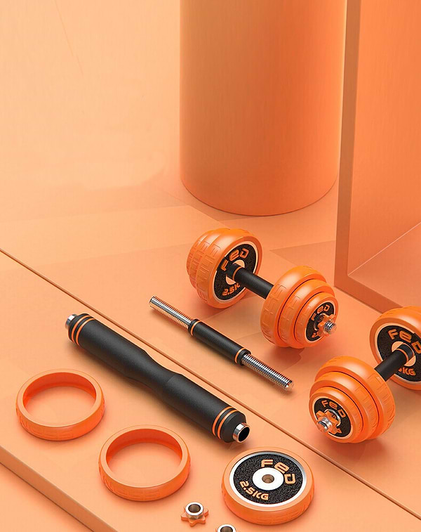 Фото - Набір гантелей і штанг FED 20KG Black FED-8007 (749233)