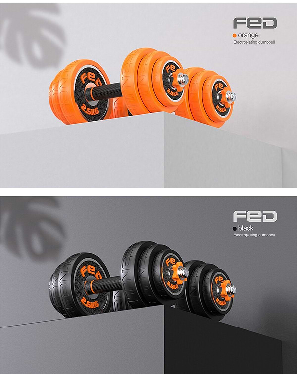 Фото - Набір гантелей і штанг FED 20KG Black FED-8007 (749233)