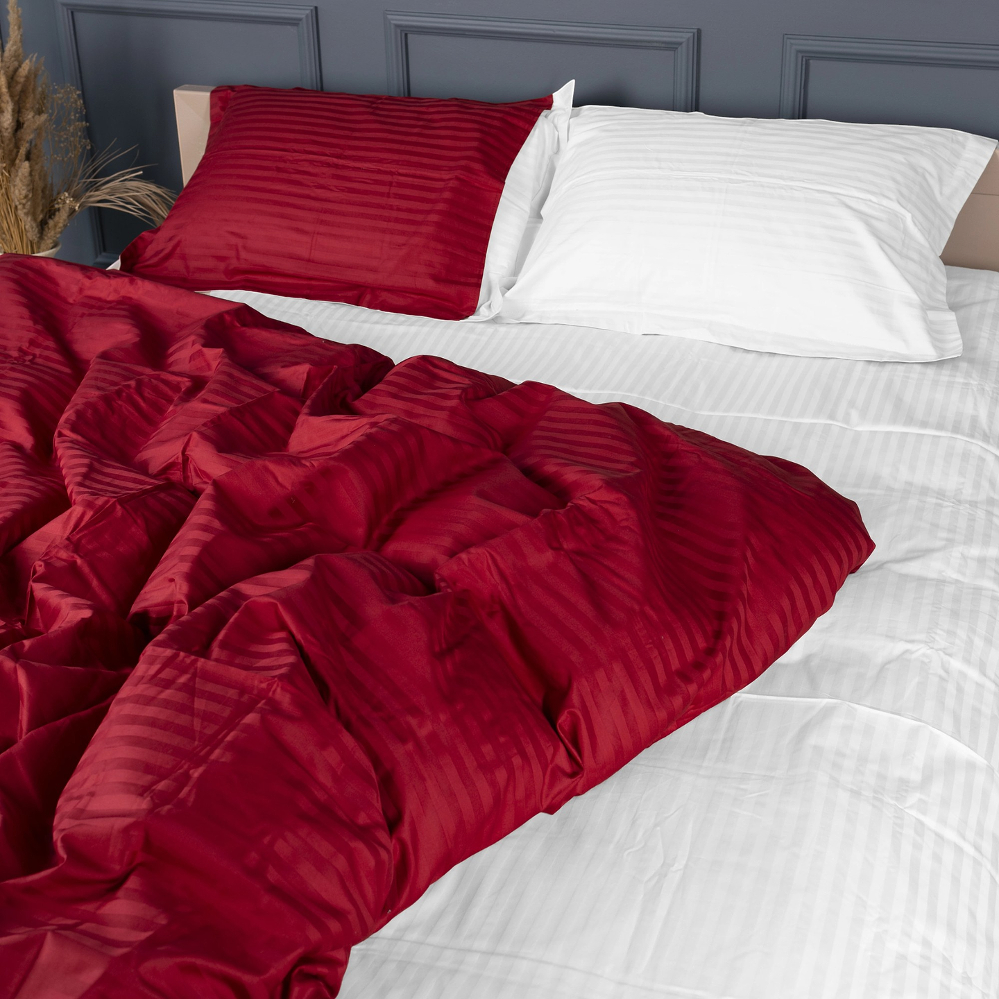 Комплект постільної білизни дитячий MirSon Satin Stripe 30-0018 + 30-0001 Feinarina 110х140 (2200005247280)