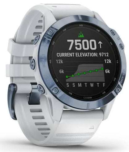 Фото - Уценка - Смарт-часы Garmin fenix 6 Pro Solar Mineral Blue Titanium with Whitestone Band (010-02410-19)