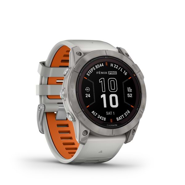 Фото - Уценка - Смарт-часы Garmin Fenix 7X Pro Sapph Sol Ti w/Gray/Orange Band (010-02778-15)