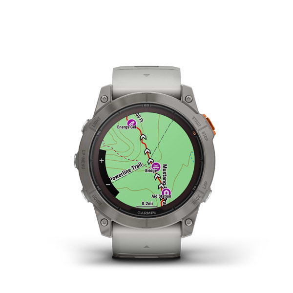 Фото - Уценка - Смарт-часы Garmin Fenix 7X Pro Sapph Sol Ti w/Gray/Orange Band (010-02778-15)