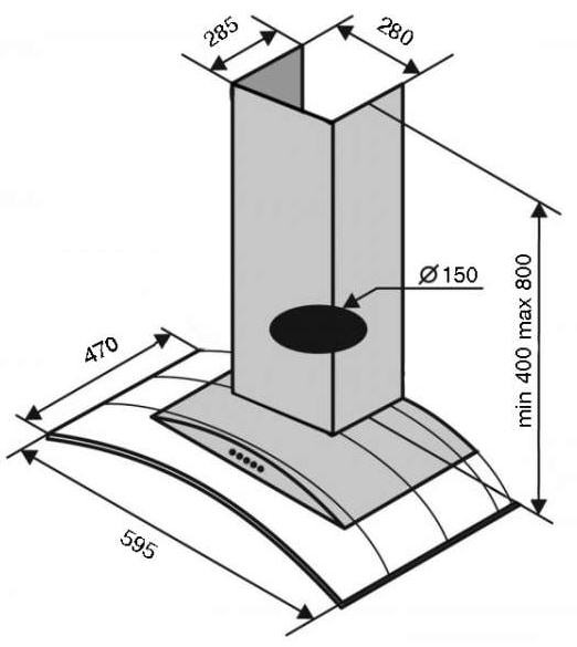 Фото - Вытяжка традиционная Ventolux FERRARA 60 INOX (700) PB