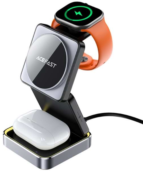 Фото - Бездротовий зарядний пристрій AceFast Wireless QI 3in1 15W E20 (6974316283478)