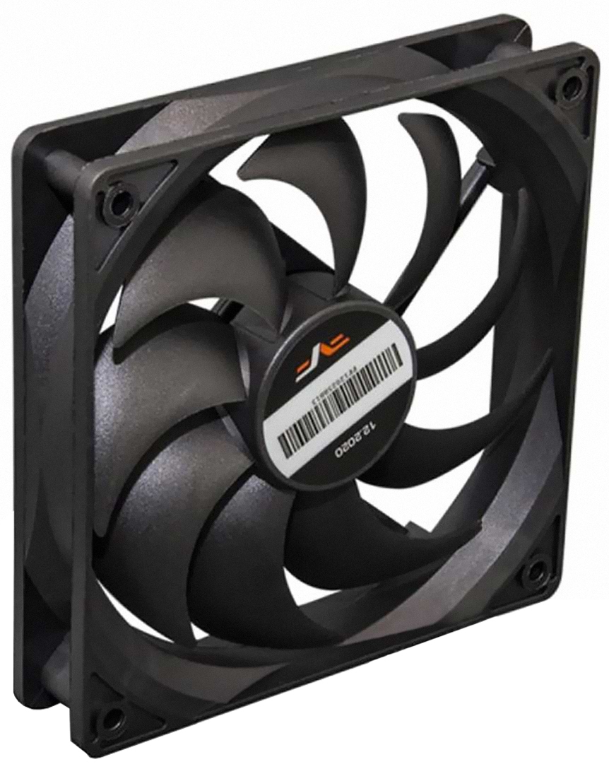 Корпусный вентилятор Frime 120x120x25мм, Black, 3pin+Molex (FF12025BB13)