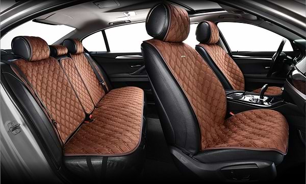 Фото - Комплект накидок на сидіння автомобіля CarLife Turbo coffee (SC30404)