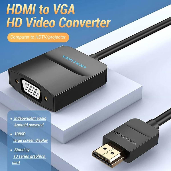 Фото - Переходник Vention HDMI M - VGA F 0.15 м (42154)