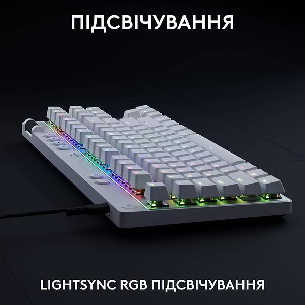 Фото - Клавиатура проводная игровая Logitech G PRO X TKL RAPID White LINEAR (920-013242)