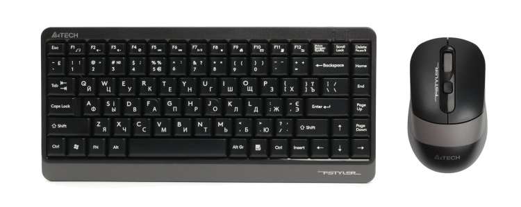 Купить Клавиатура+мышь беспроводная A4tech Fstyler FG1110 Grey - Фото 1 Клавиатура+мышь беспроводная A4tech Fstyler FG1110 Grey - Фото 1
